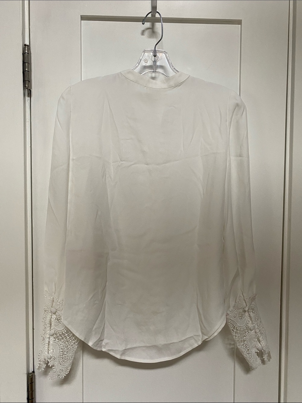 L’Agence Ava Lace Cuff Ivory Blouse - Picture 11 of 14